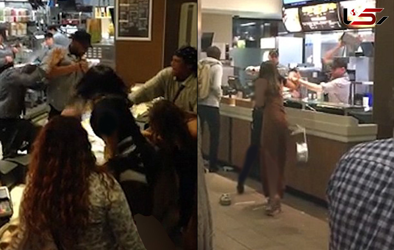 فیلم لحظه حیرت انگیز دعوای دو زن بدپوش در رستوران+تصاویر
