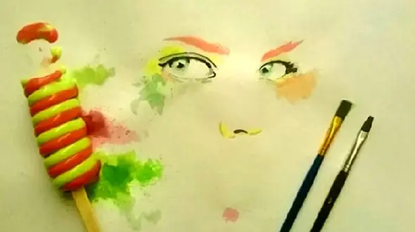 تابلو نقاشی با بستنی آب شده