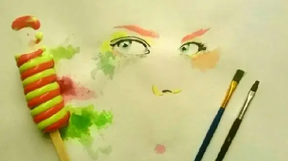 تابلو نقاشی با بستنی آب شده