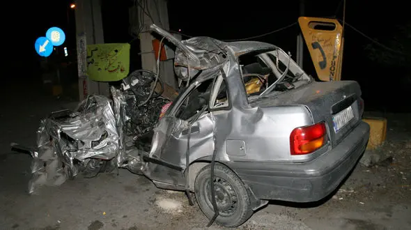 تصادف 3 خودرو مرگ 4 نفر را رقم زد / در ساوه رخ داد + عکس