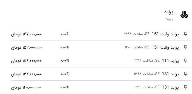 قیمت+پراید