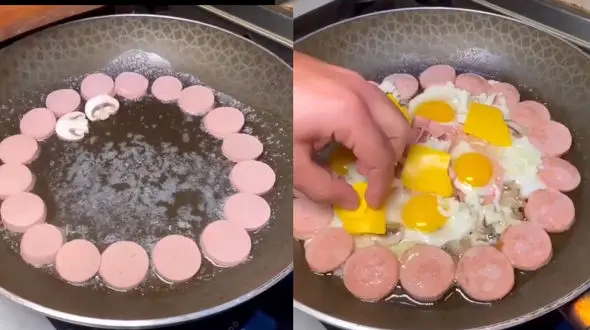 طرز تهیه املت سوسیس برای صبحانه + فیلم