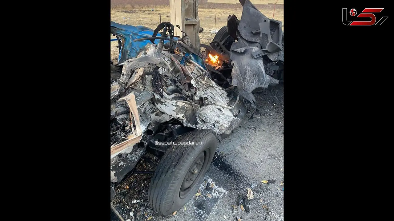 عکسی از نیسان انتحاری ترور شهید محسن فخری‌زاده