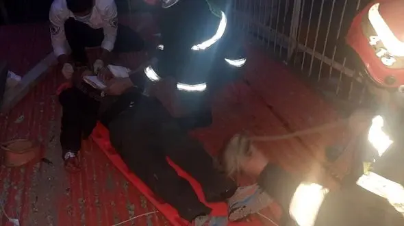 سقوط  از ساختمان چهار طبقه/به همراه فیلم و عکس 