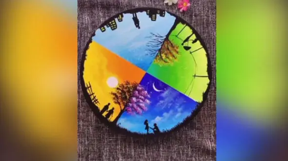 نقاشی چهار فصل + فیلم آموزش