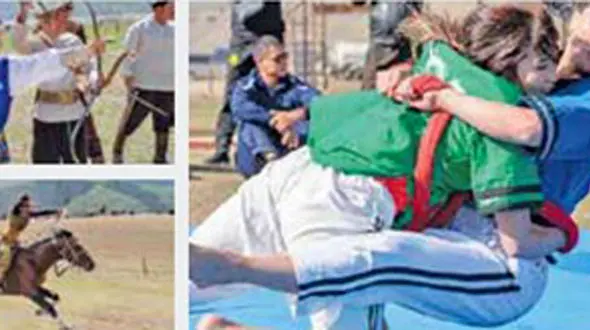 مسابقه ای زنانه در قرقیزستان + عکس