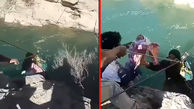 فیلم عبور خطرناک یک مادر و نوزاد از رودخانه / یوسف مرادی منتشر کرد