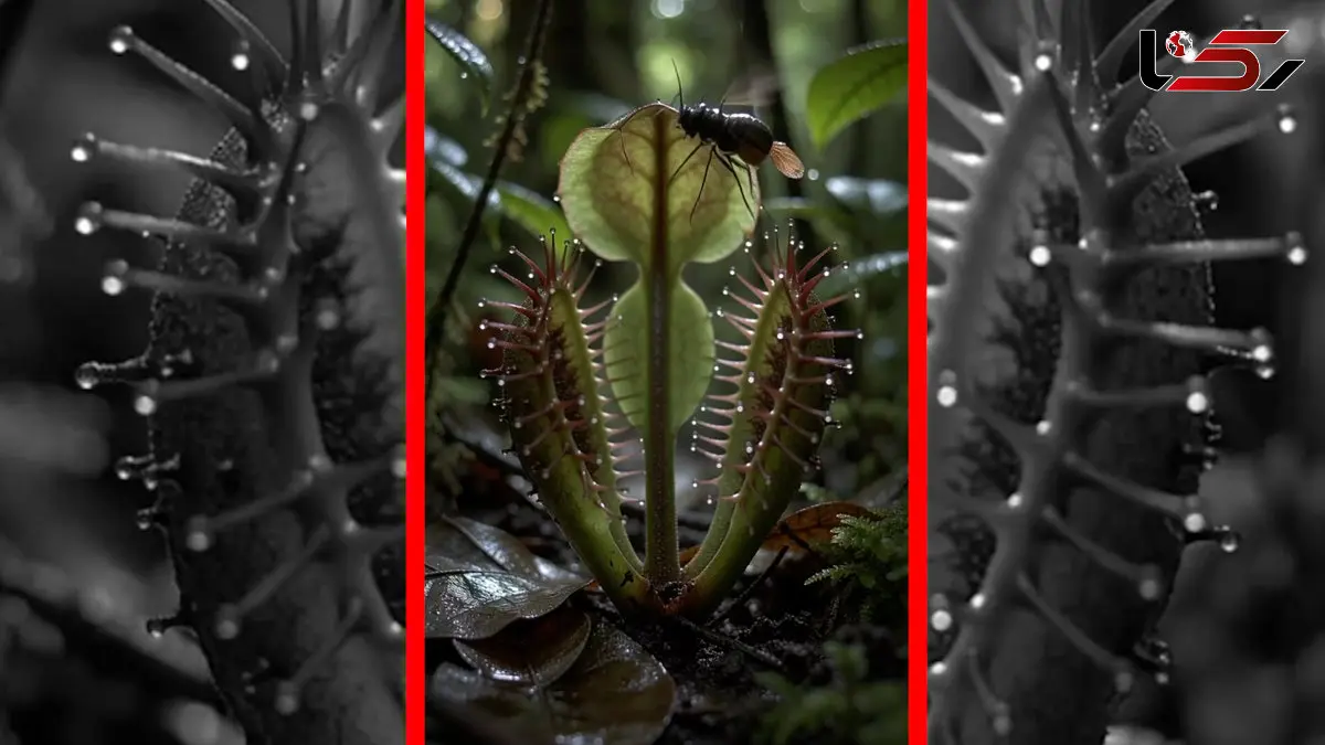 فیلم گیاه گوشت خوار در حال شکار طعمه