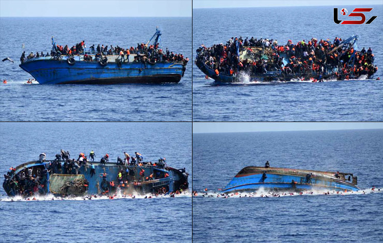 600 پناهجو در نبرد با امواج خروشان / لحظه های رعب آور سرنگونی قایق + عکس