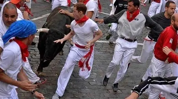 مصدومیت شدید 2 ماجراجو در مراسم گاوبازی+فیلم و عکس