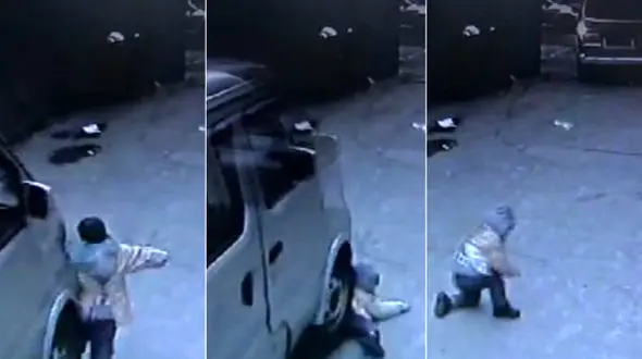 صحنه باورنکردنی عبور یک خودرو از روی کودک+فیلم و عکس
