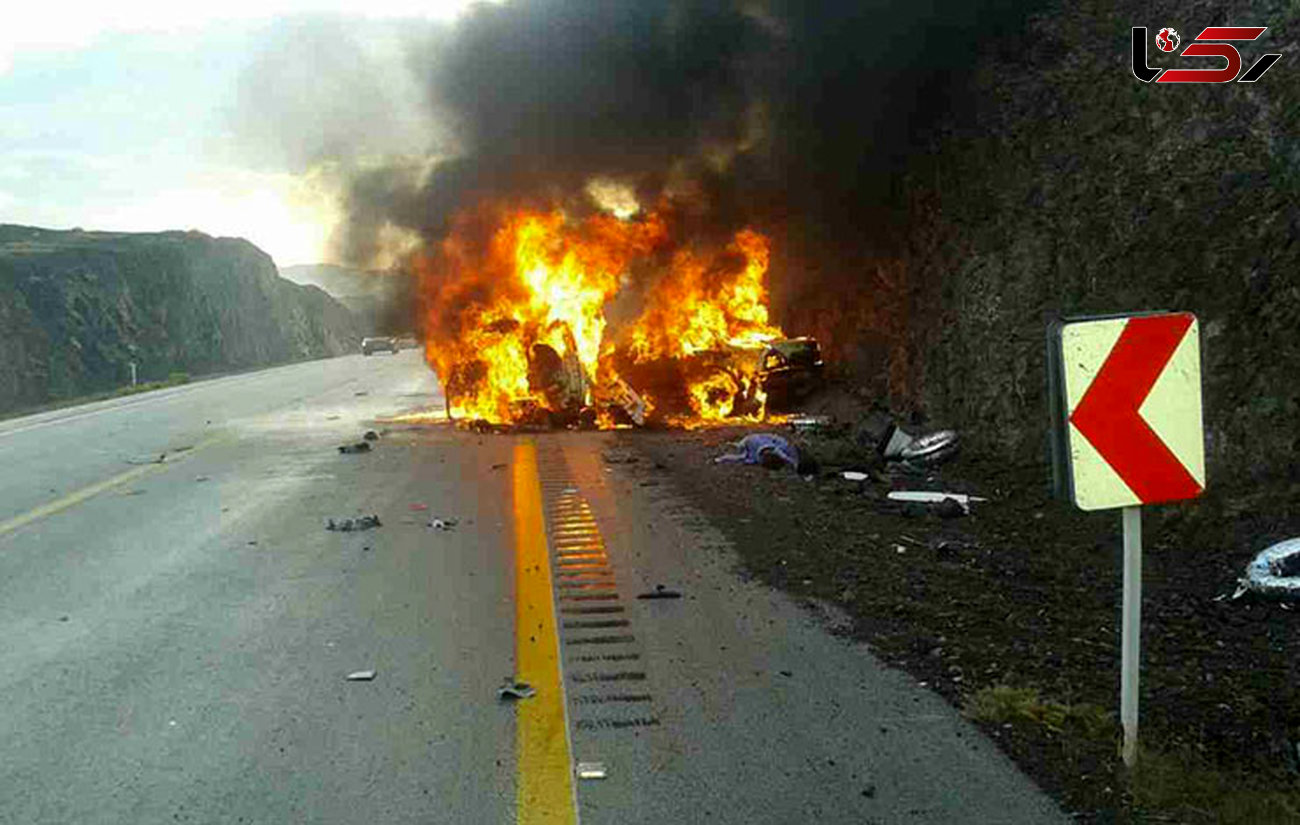 راننده کامیون زنده زنده در شعله های آتش سوخت