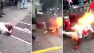 مردم دزد را زنده زنده در برابر دوربین  آتش زدند + فیلم