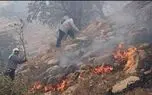 زنان در خط مقدم مهار آتش در زاگرس/ هکتارها جنگل با پوشش گیاهی منحصر به فرد در ثلاث باباجانی سوخت + فیلم