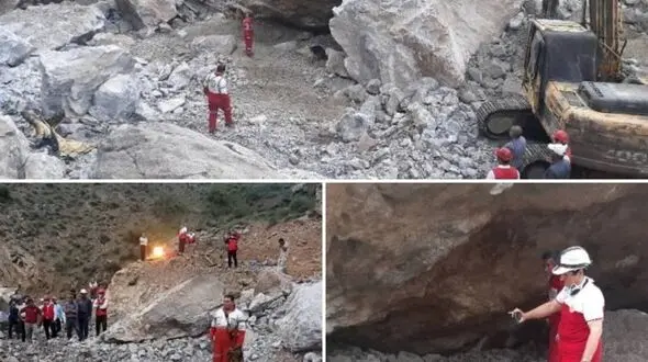 کشف دومین جسد حادثه ریزش سنگ در آزادراه تهران _ شمال