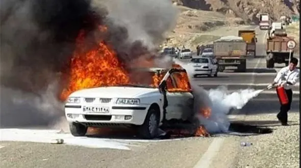 آتش‌سوزی سمند در جاده ورامین / جنسیت جسد سوخته مشخص نیست