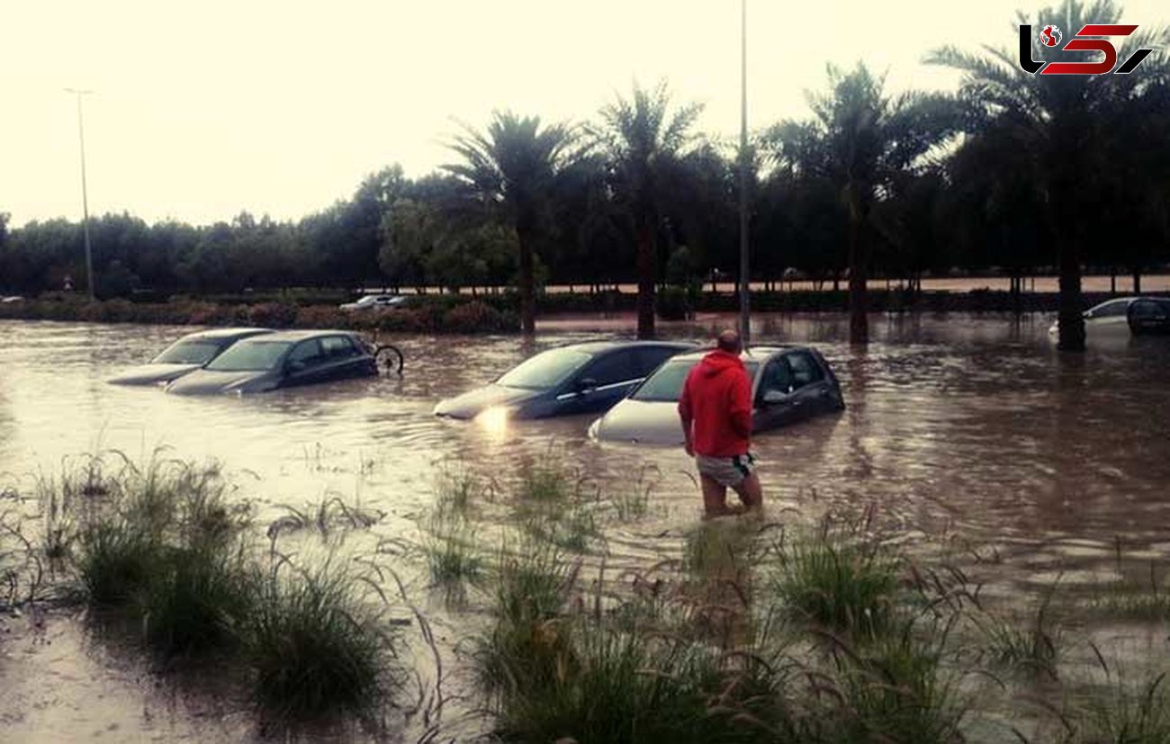 طوفان و باران زندگی را در امارات فلج کرد