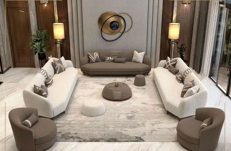 تصاویر چیدمان مبل در پذیرایی مربع