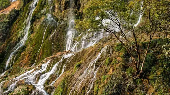 آبشار بیشه در غروب آفتاب +  فیلم