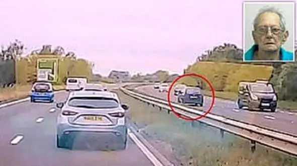 رانندگی خلاف جهت مرد سالخورده در اتوبان حادثه آفرید + فیلم