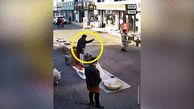 فیلم انفجار دستگاه پاپ کورن ساز در وسط خیابان / همه شوکه شدند + عکس
