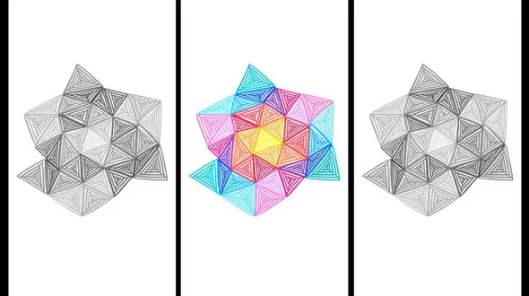 نقاشی هندسی بسیار زیبا را ببینید + فیلم