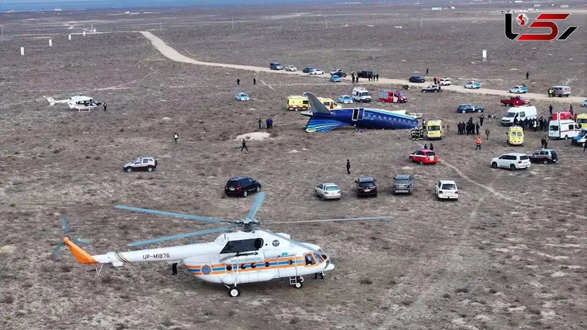 فیلم لحظه سقوط پرواز 8243 آذربایجان / سانحه‌ای مرگبار در آسمان بحران‌زده قفقاز