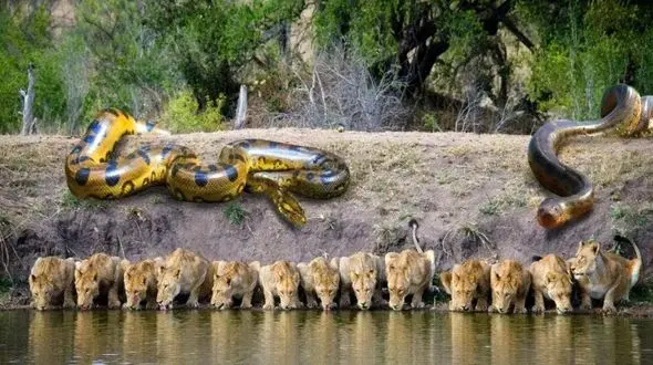 فیلم از جذابیت های حیات وحش /  شیرها در حال آب  خوردن ناگهان غافلگیر می شوند !