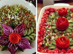 چطور سالاد شیرازی را برای مهمانی‌ ها در ظروف گرد زیباتر کنیم؟