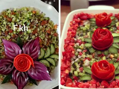 چطور سالاد شیرازی را برای مهمانی‌ ها در ظروف گرد زیباتر کنیم؟