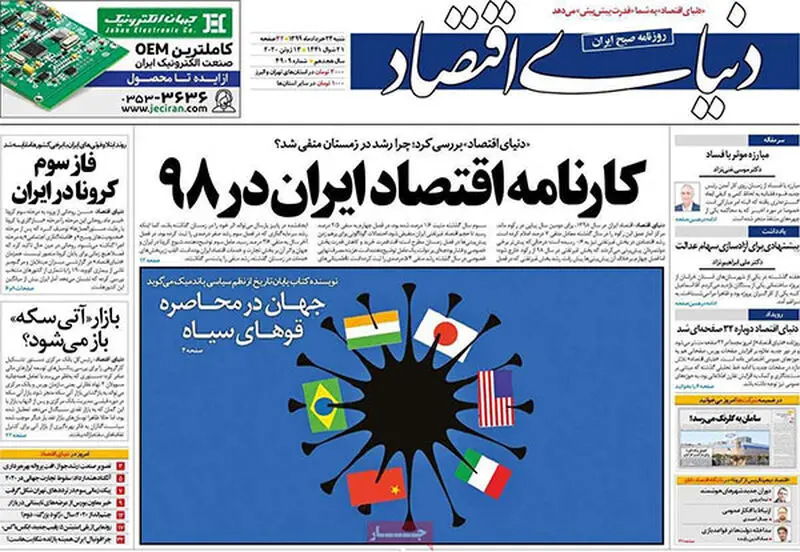 عناوین روزنامه‌های امروز