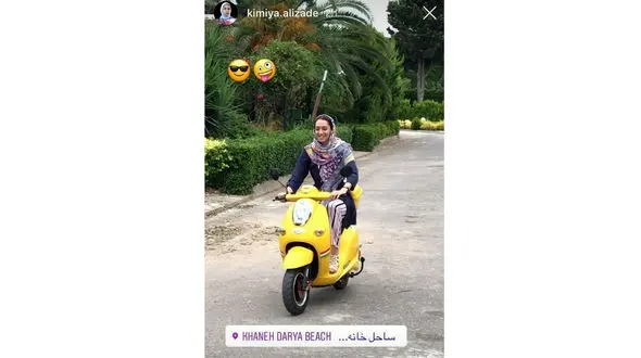 موتورسواری نوعروس ورزشکار در منطقه لاکچری شمال + عکس