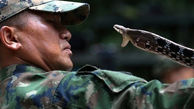 خوردن گوشت و خون مار در آموزش نظامی کشور تایلند+ عکس