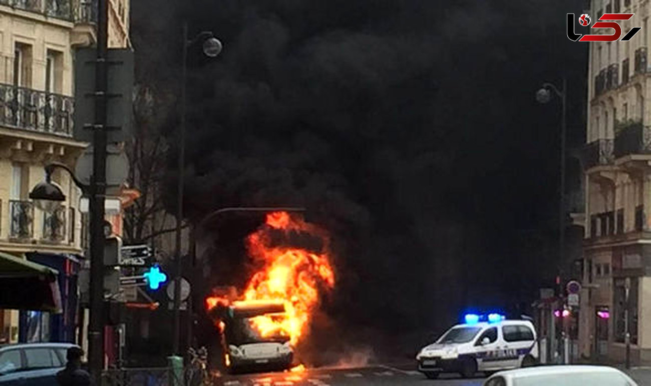 فیلم آتش‌سوزی مهیب یک اتوبوس + تصاویر وحشتناک