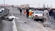 فیلم تصادف وحشتناک 5 خودرو در اتوبان کسایی تبریز/ تاکسی زرد پودر شد