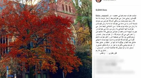 فلور نظری ماجرای خواب عجیبش را در اینستاگرام فاش کرد +عکس