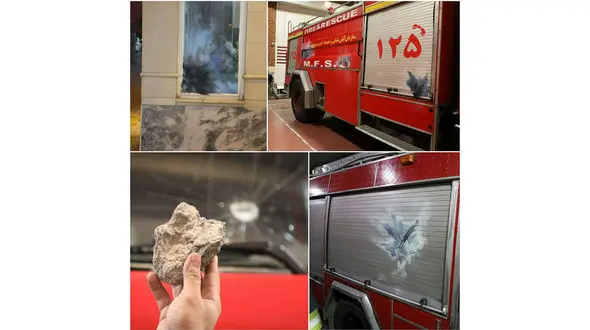 حمله به خودروهای آتش نشانی با نارنجک و سنگ در چهارشنبه سوری 99