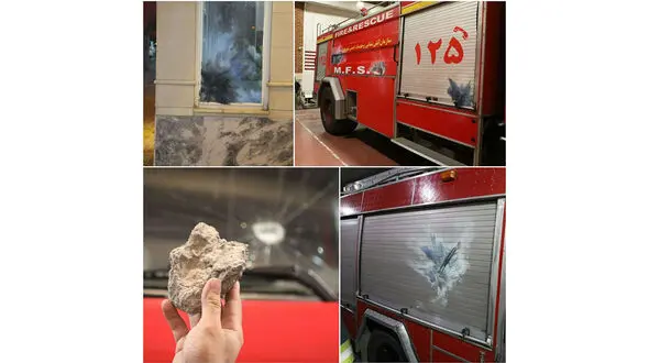 حمله به خودروهای آتش نشانی با نارنجک و سنگ در چهارشنبه سوری 99