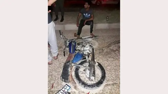 تصادف موتورسیکلت با پراید 2 آبادانی را مصدوم کرد + عکس