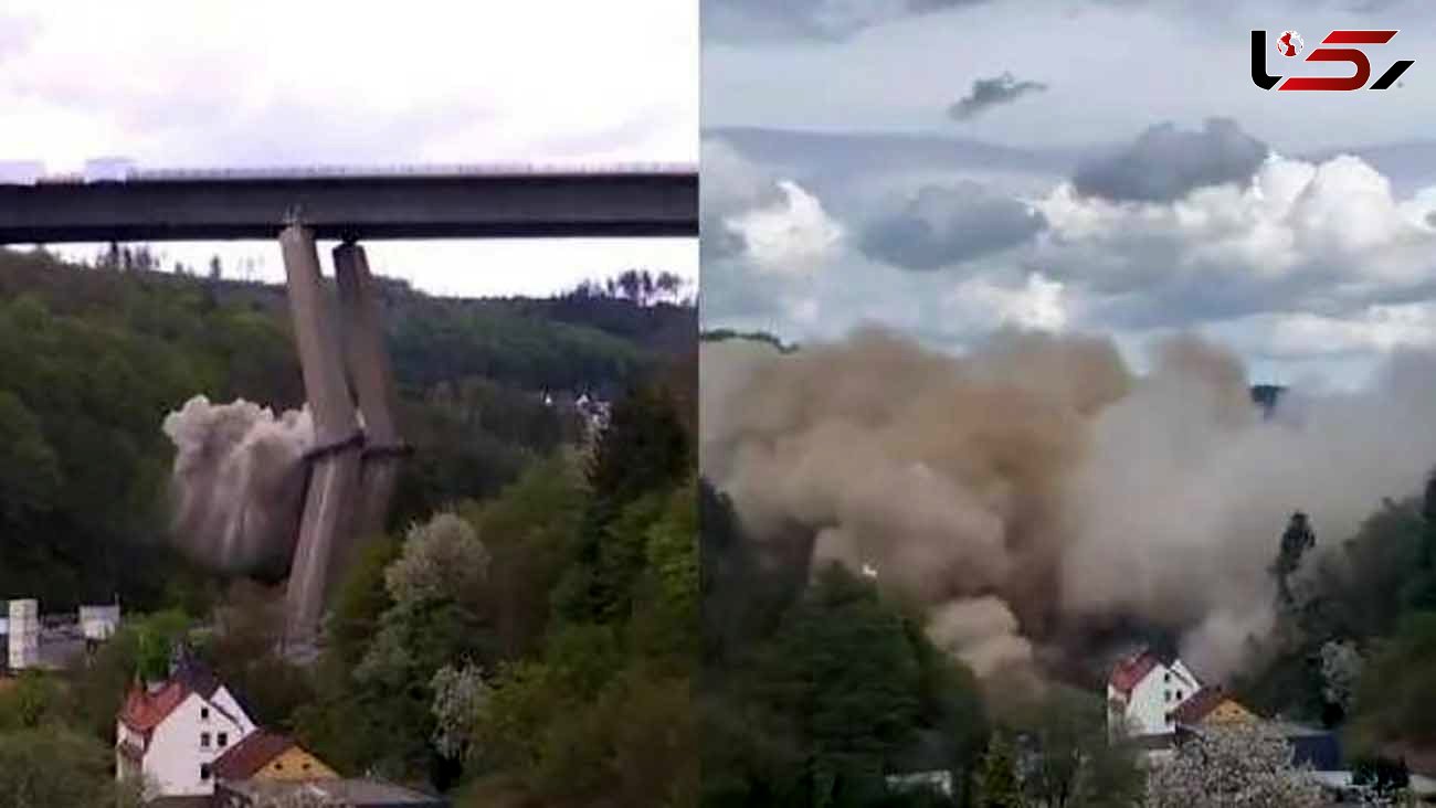 تخریب پل قدیمی در آلمان به خاطر ترک خوردگی