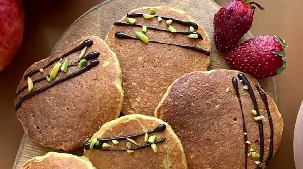 پنکیک سالم سیب دارچین عصرونه بهاری + فیلم