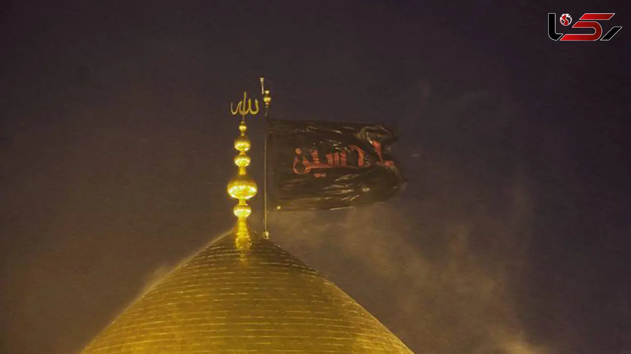 تصویری زیبا از گنبد حرم امام حسین (ع) هنگام بارش باران
