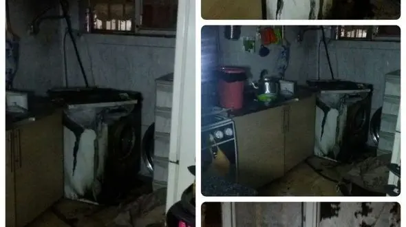 آتش سوزی آشپزخانه منزل مسکونی 