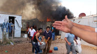 جزئیاتی از آتش سوزی کمپ پناهجویان سوری در لبنان+تصاویر