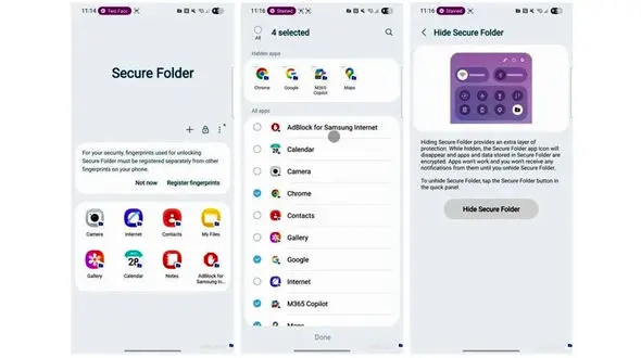 «فولدر امن» سامسونگ حالا واقعاً امن است؛ دکمه نابودگر با یک لمس همه‌چیز را مخفی می‌کند