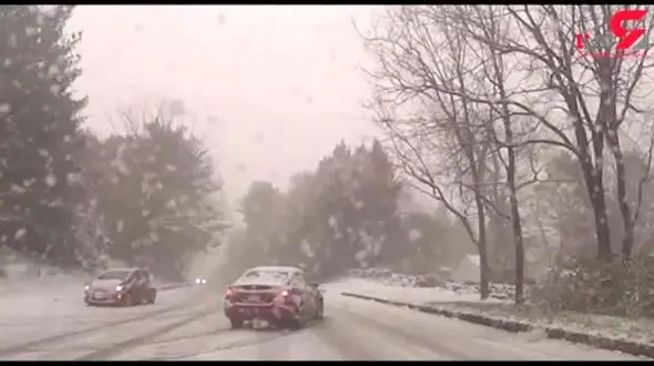 گرفتار شدن خودروهای دیفرانسیل جلو در جاده برفی + فیلم