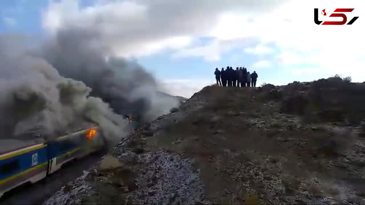 فیلم منتشر نشده از سوختن قطارها در سمنان / می گویند مسئولان بالای تپه بودند  