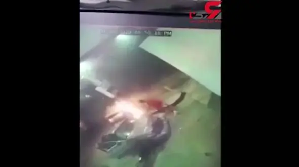 فیلم لحظه تصادف هولناک در پمپ بنزین+فیلم