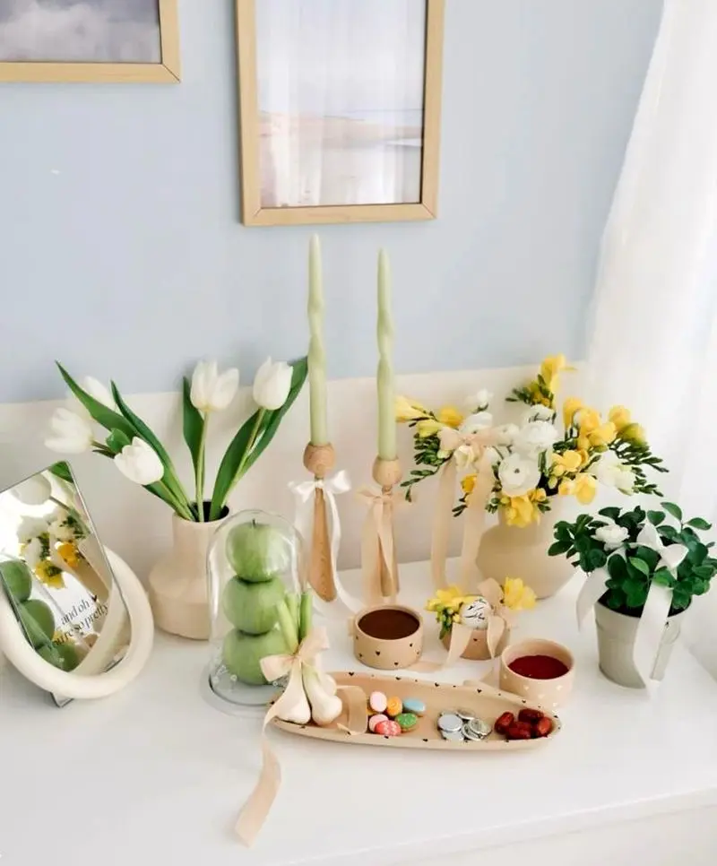 سفره هفت سین مدرن برای نوروز ۱۴۰۵ | شیک ترین مدل سفره هفت سین مدرن برای نوروز ۱۴۰۵ با بهترین ایده ها مخصوص نو عروس های باسلیقه!