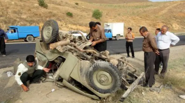 پرتاب از خودرو جیپ به بیرون جان سرنشین را گرفت